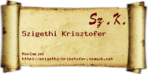 Szigethi Krisztofer névjegykártya