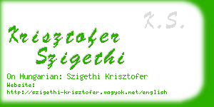 krisztofer szigethi business card